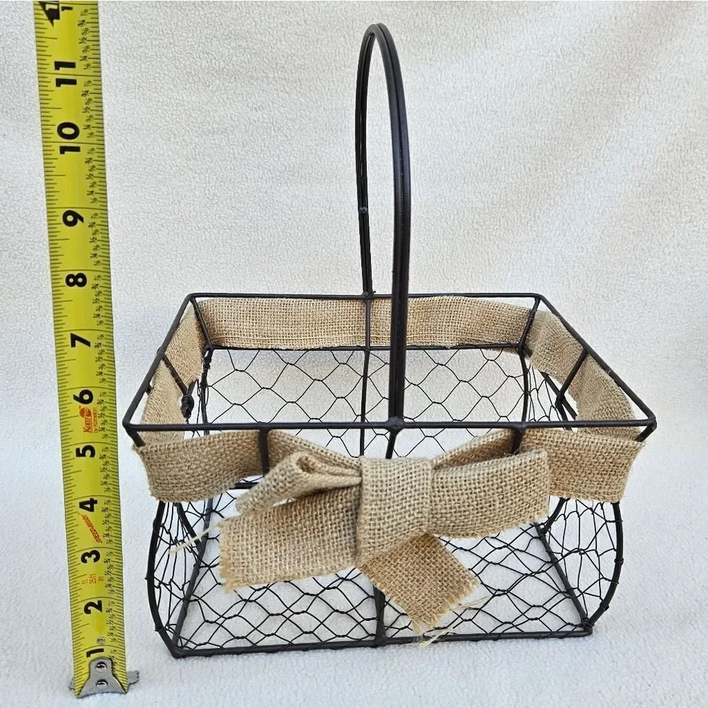 Large Bronze Metal Basket With Handle